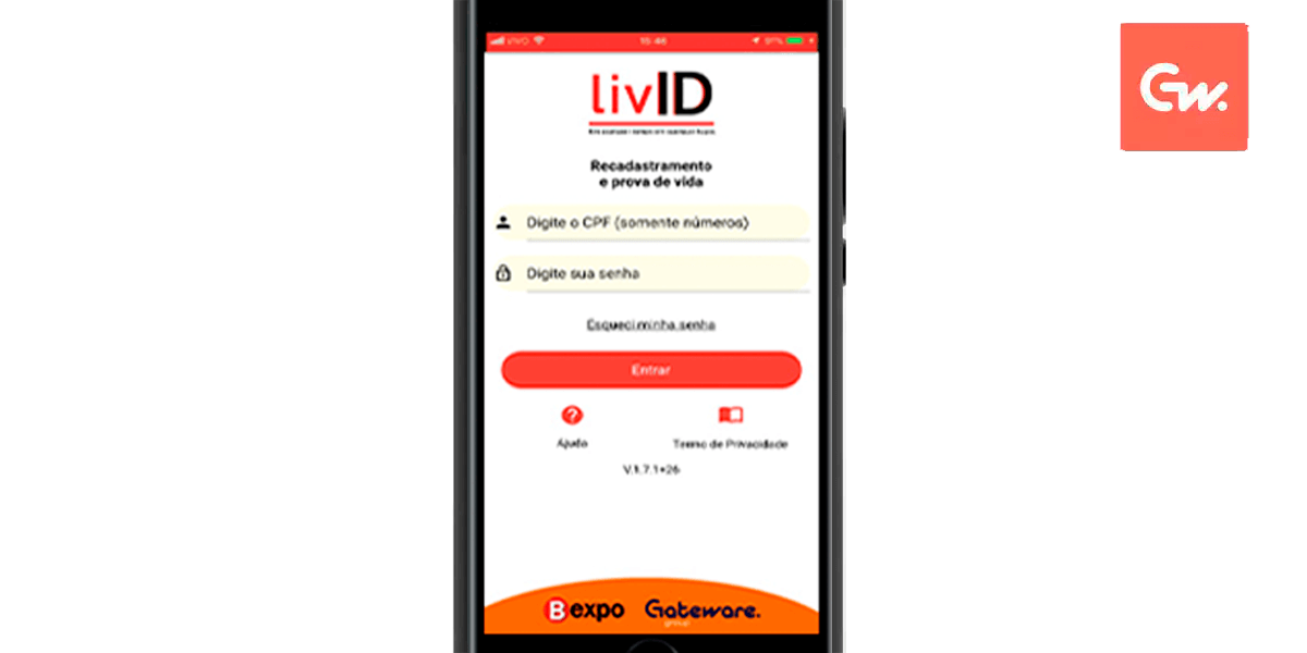 Primeiro passo para realizar o Recadastramento Digital com o LivID: Fazer Login