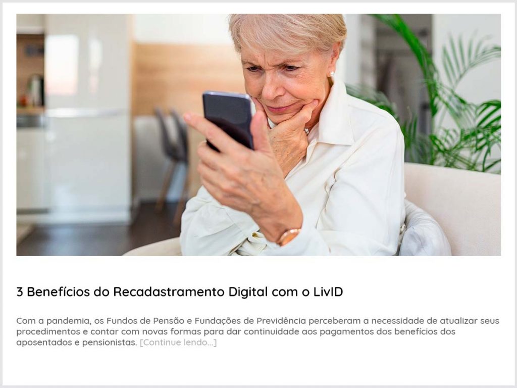 Imagem de referência para uma publicação sobre os benefícios do Recadastramento Digital com o LivID.